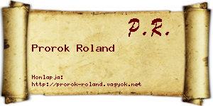 Prorok Roland névjegykártya